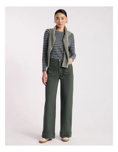 Lily Straight Leg Pant in Nori Green