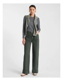Lily Straight Leg Pant in Nori Green