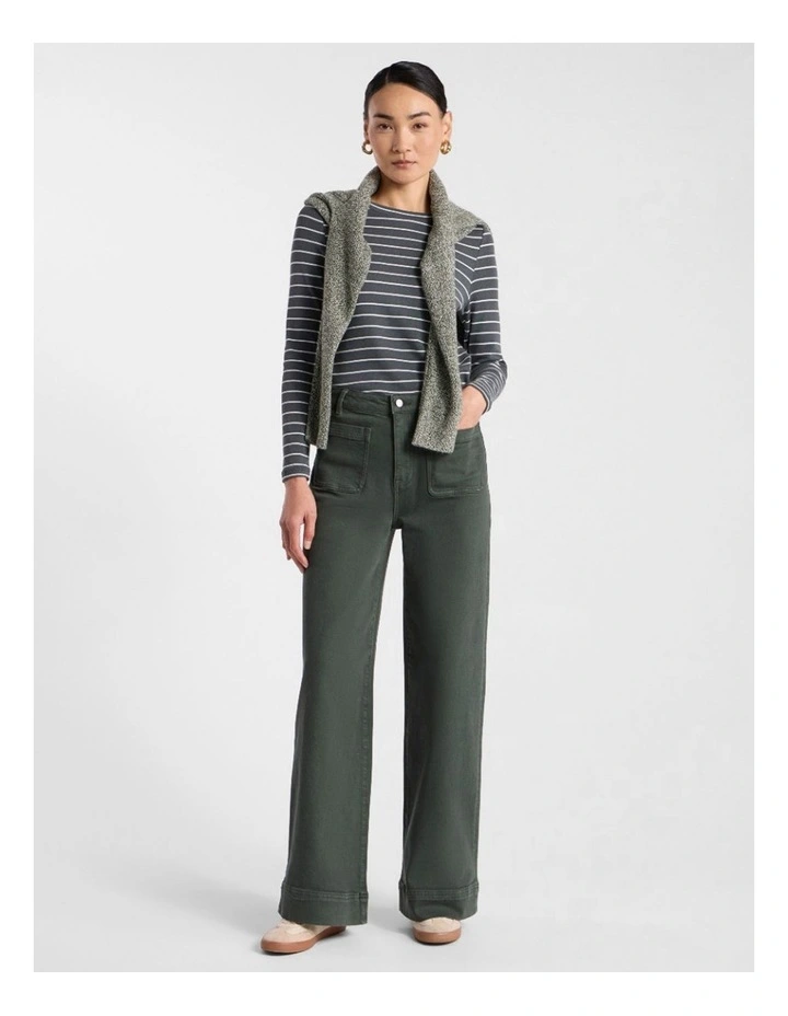 Lily Straight Leg Pant in Nori Green image 2