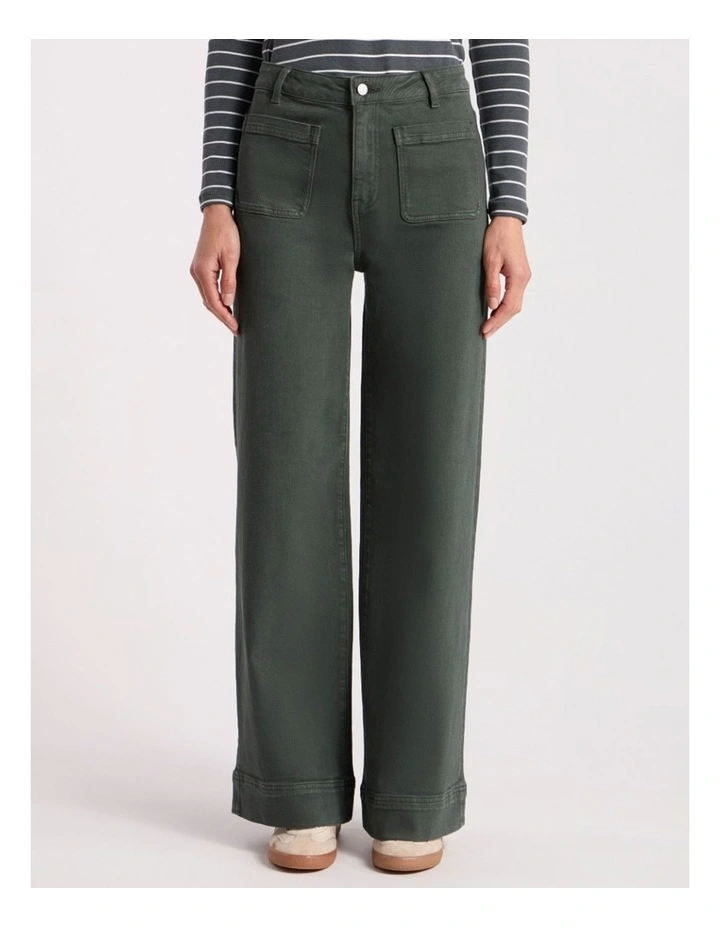 Lily Straight Leg Pant in Nori Green image 2