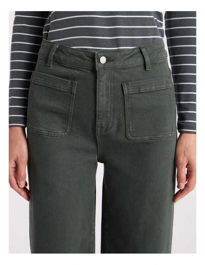 Lily Straight Leg Pant in Nori Green image 3