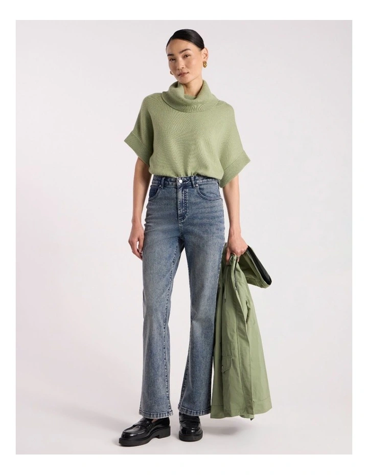 Shandie Kick Flare Jean in Antique Wash image 1
