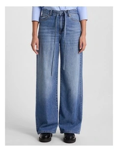 Kalani Tie Waist Jean in Mid Wash