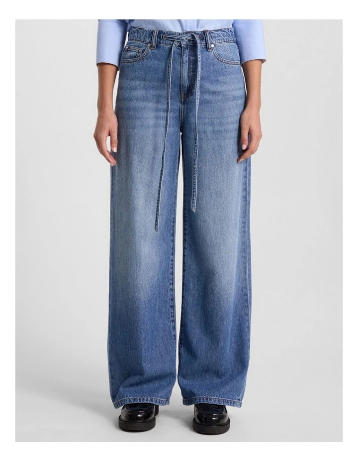 Kalani Tie Waist Jean in Mid Wash image 1