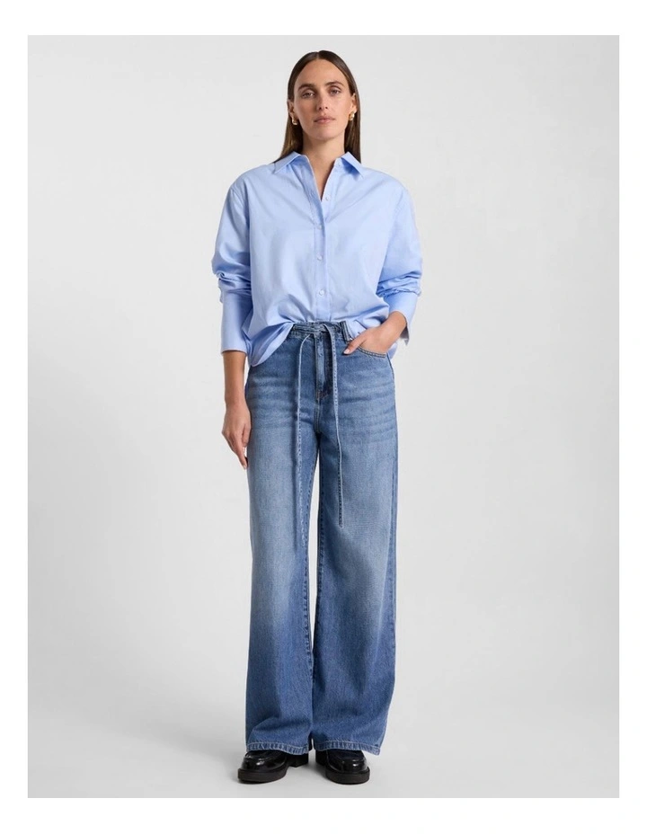 Kalani Tie Waist Jean in Mid Wash image 2