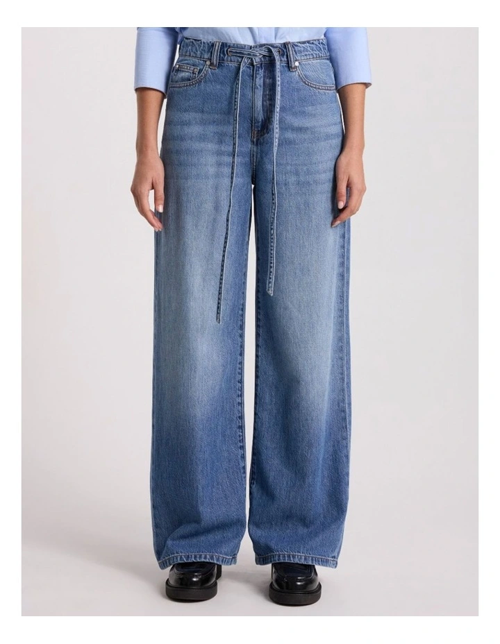 Kalani Tie Waist Jean in Mid Wash image 2