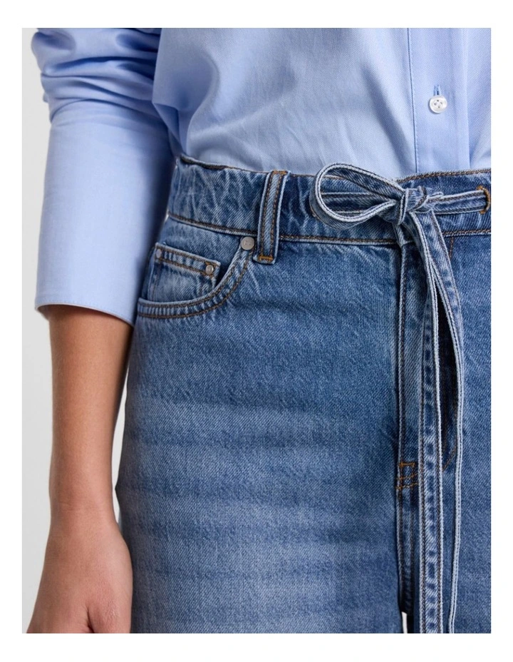 Kalani Tie Waist Jean in Mid Wash image 4