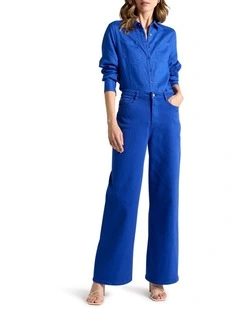 Jonah Wide Leg Jean in Cobalt