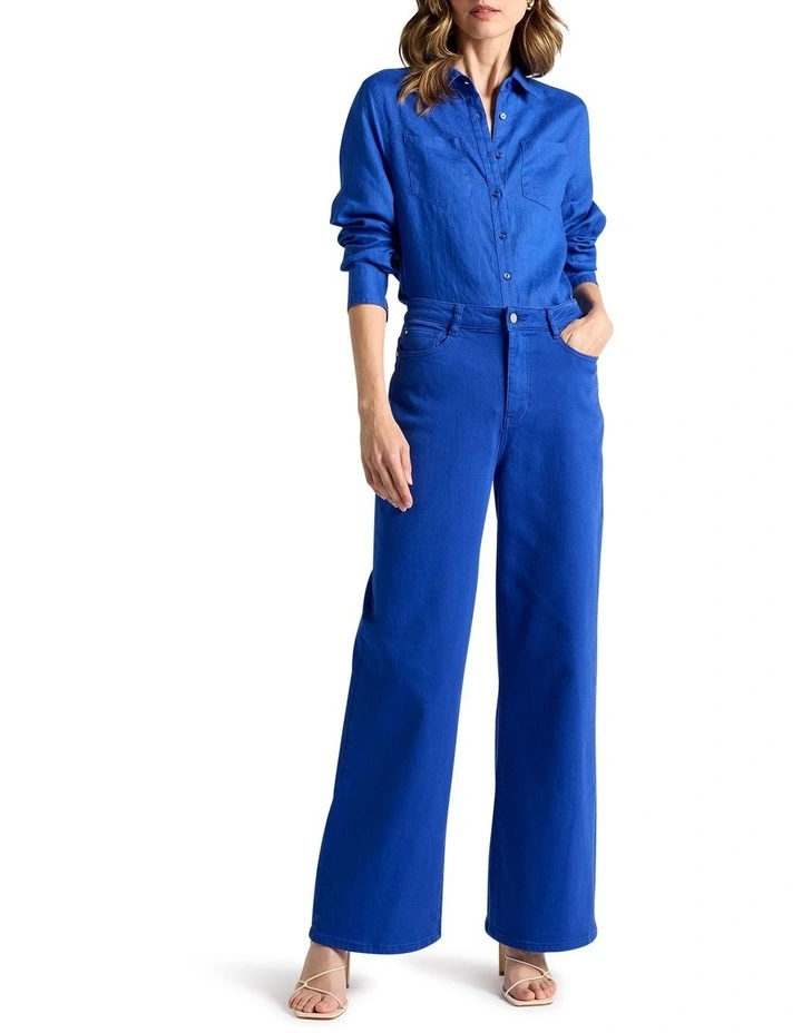 Jonah Wide Leg Jean in Cobalt image 1