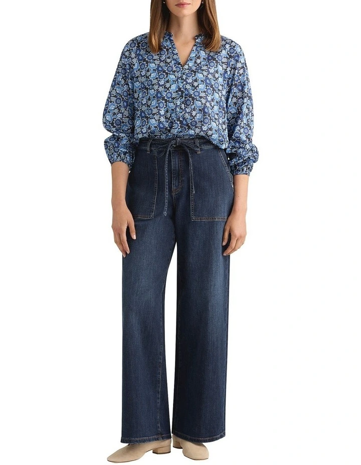 Immare Wide Leg Jean in Blue Denim Wash image 1