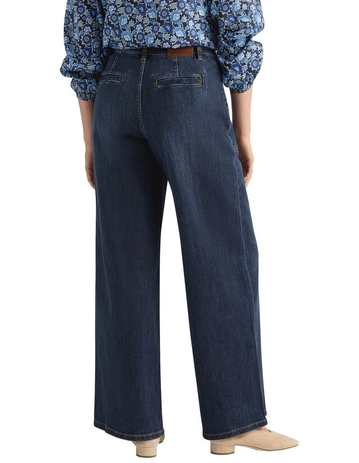 Immare Wide Leg Jean in Blue Denim Wash image 4
