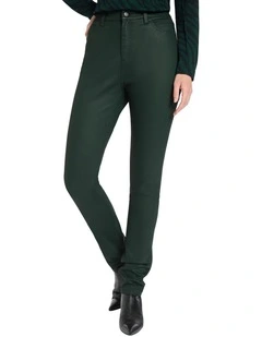 Kennedy Coated High Rise Jean in Kale
