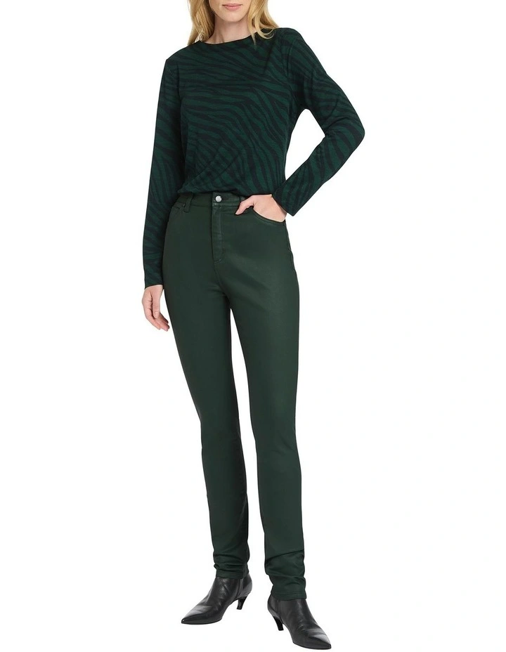 Kennedy Coated High Rise Jean in Kale image 2