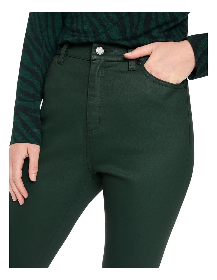 Kennedy Coated High Rise Jean in Kale image 3