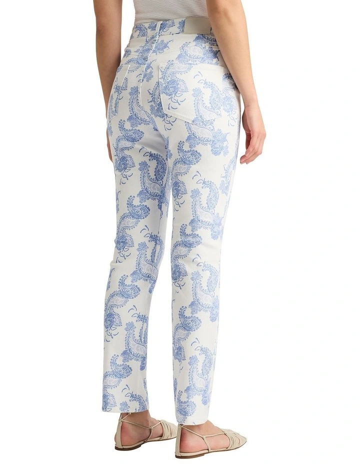 Milena Straight Leg Jean in White Multi image 4