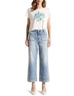 Zetta Straight Leg Jean in Light Mid Wash