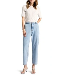 Magda Barrel Leg Jean in Light Wash