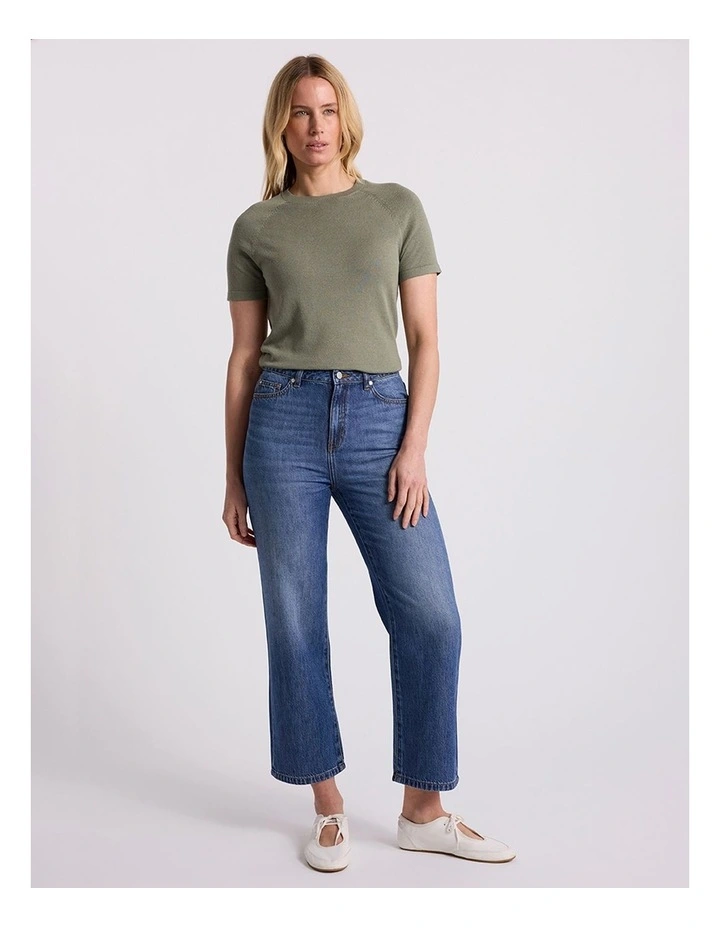 Goldie Crop Jean in Mid Wash image 1