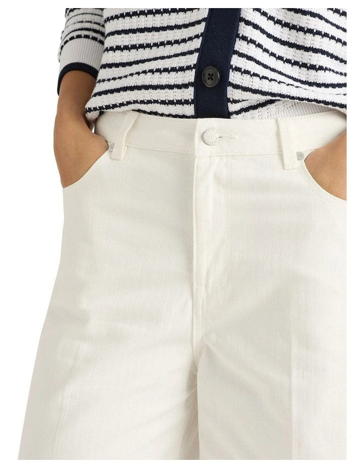 Malta Wide Leg Jean in White image 2