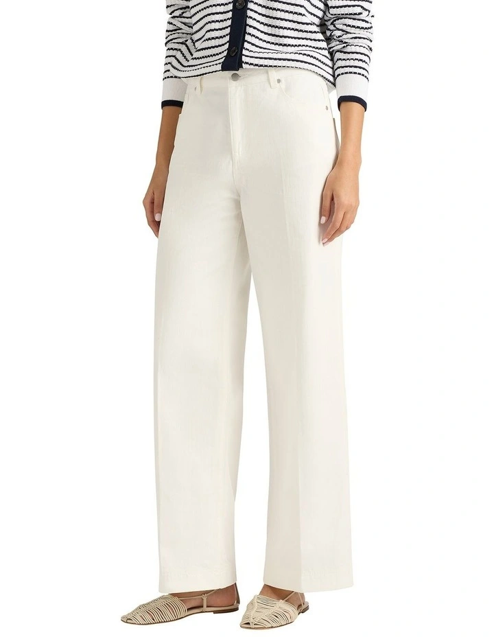 Malta Wide Leg Jean in White image 3