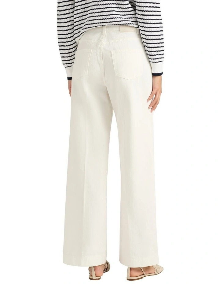 Malta Wide Leg Jean in White image 4