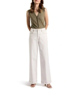 Zola Wide Leg Jean in White