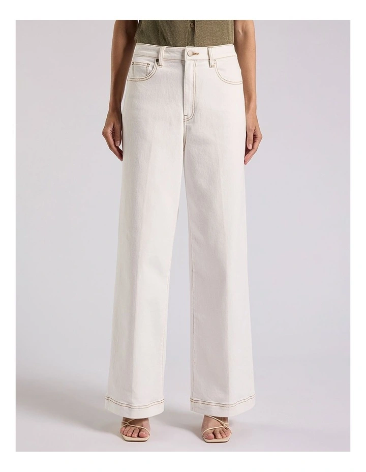 Zola Wide Leg Jean in White image 2