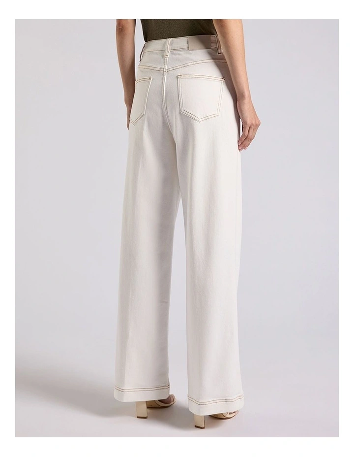 Zola Wide Leg Jean in White image 3