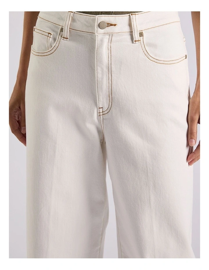 Zola Wide Leg Jean in White image 5