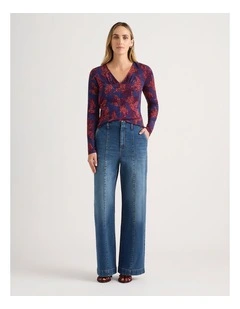 Sue Wide Leg Jean in Kara Blue