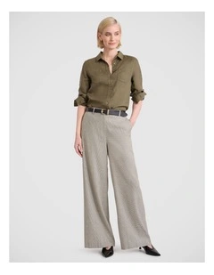 Amelie Wide Leg Pant in Fern Check