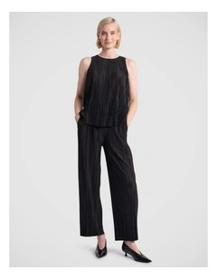 Tauri Pleat Jersey Pant in Black