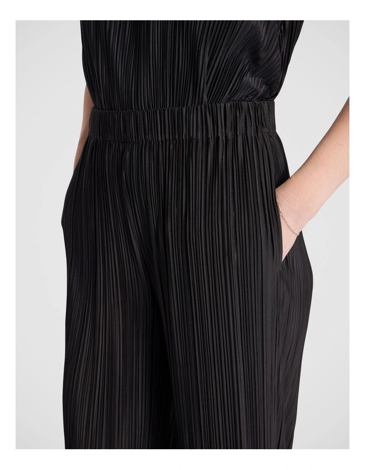 Tauri Pleat Jersey Pant in Black image 4