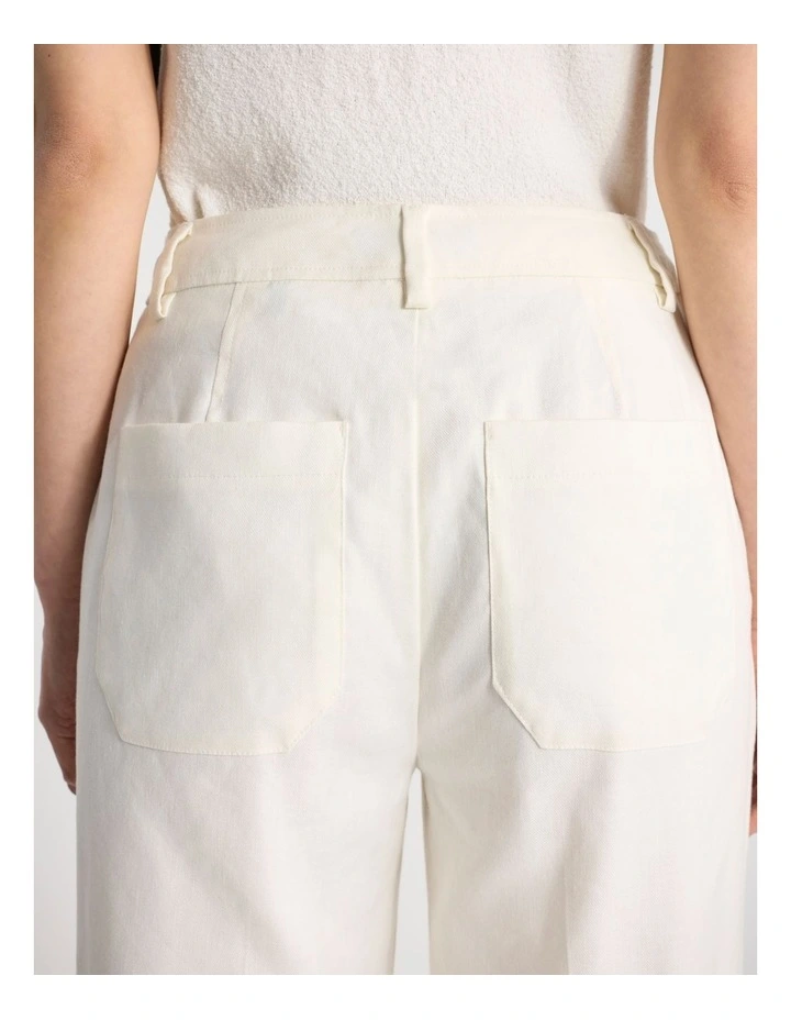 Josie Linen Blend Pant in Ivory image 5