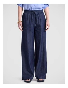 Scottie Chambray Pant in Mid Blue