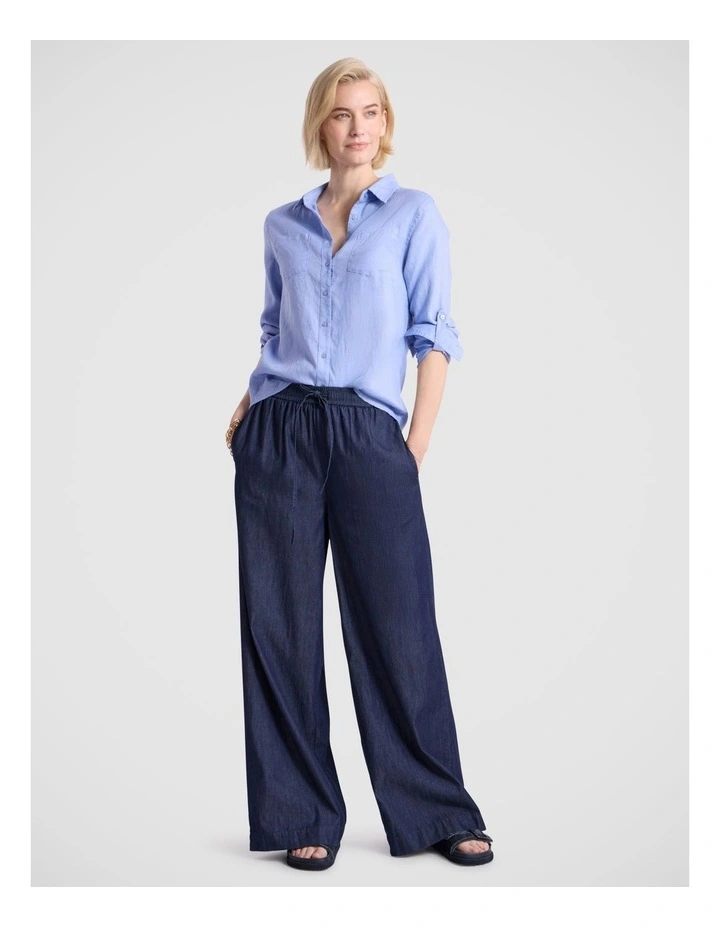 Scottie Chambray Pant in Mid Blue image 2