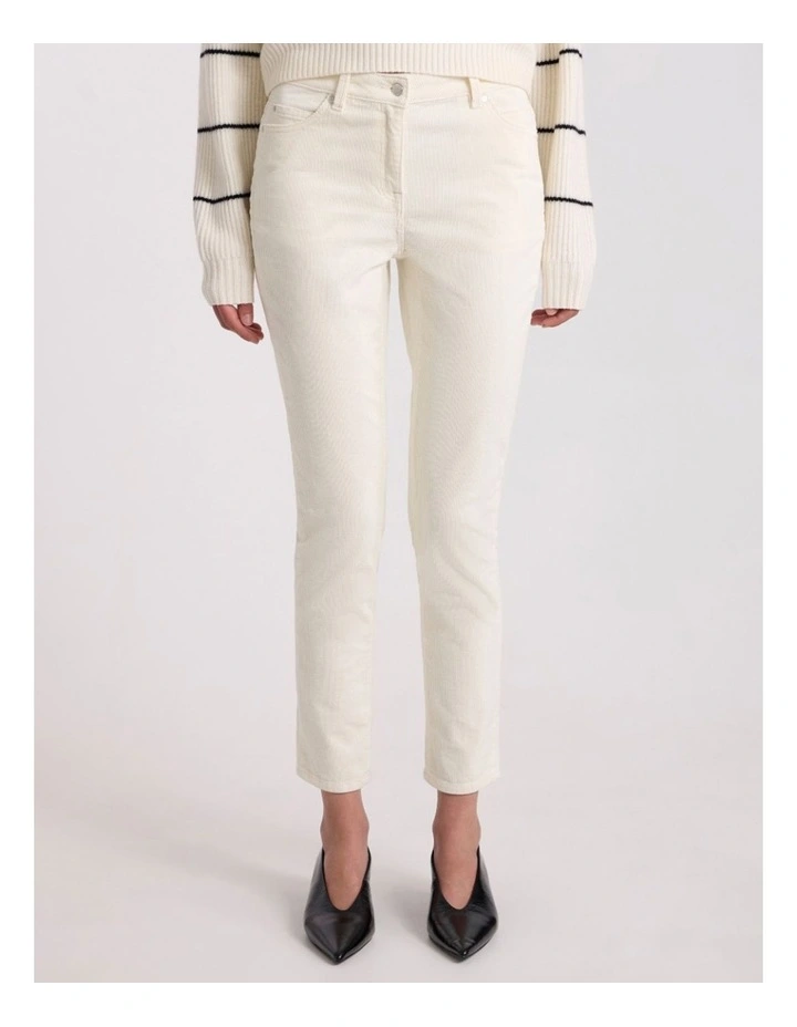 Celine Corduroy Pant in Ivory image 2
