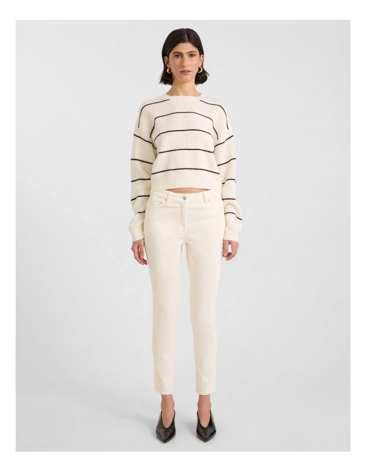 Celine Corduroy Pant in Ivory image 2