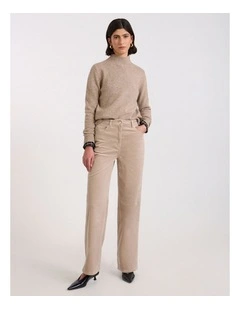 Celine Wide Leg Cord Pant in Stone