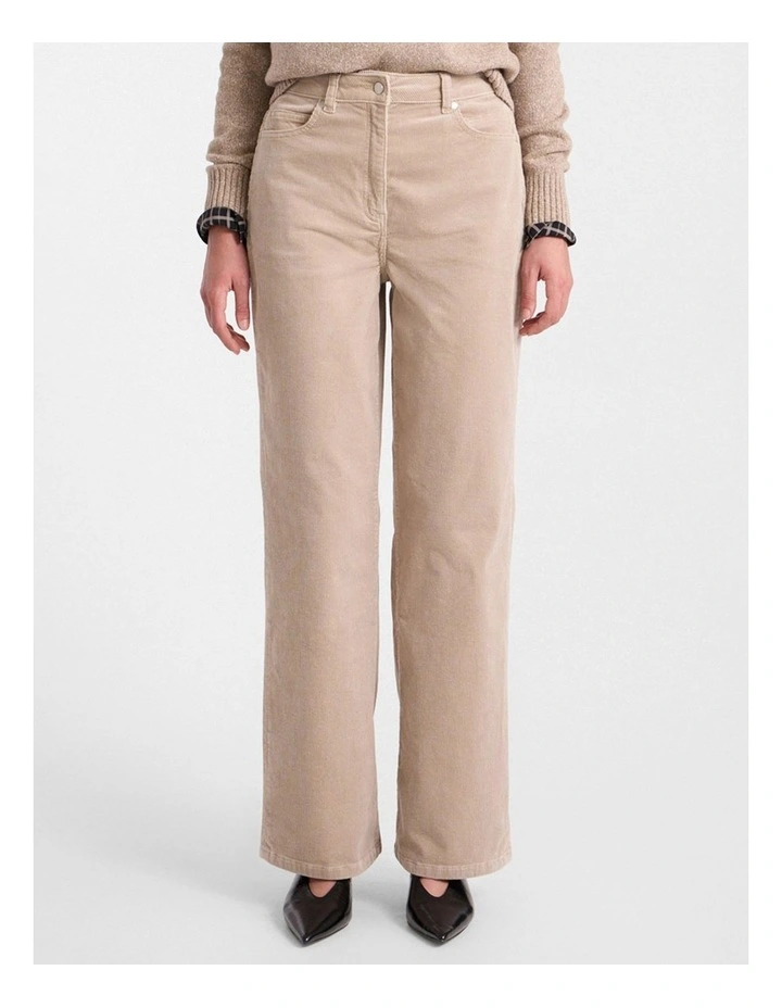 Celine Wide Leg Cord Pant in Stone image 1