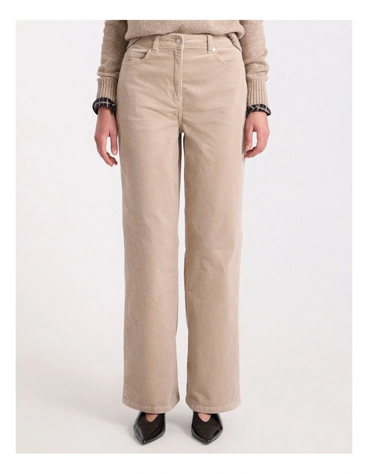Celine Wide Leg Cord Pant in Stone image 2