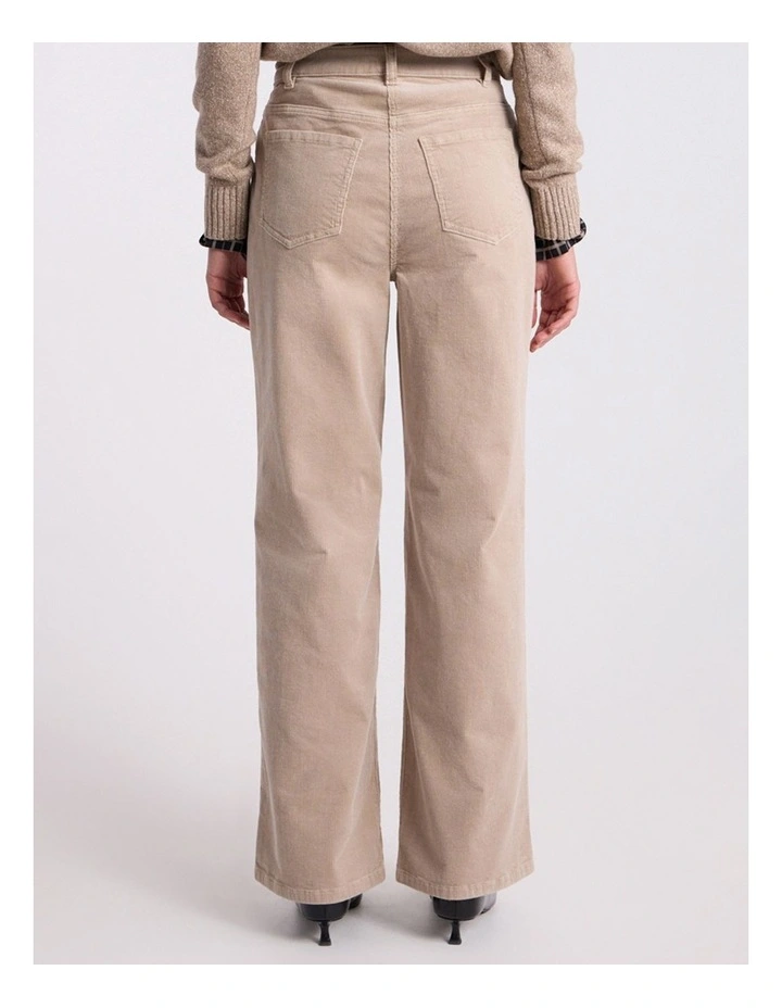 Celine Wide Leg Cord Pant in Stone image 5