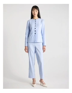 Della Straight Leg Pant in Hydrangea Blue