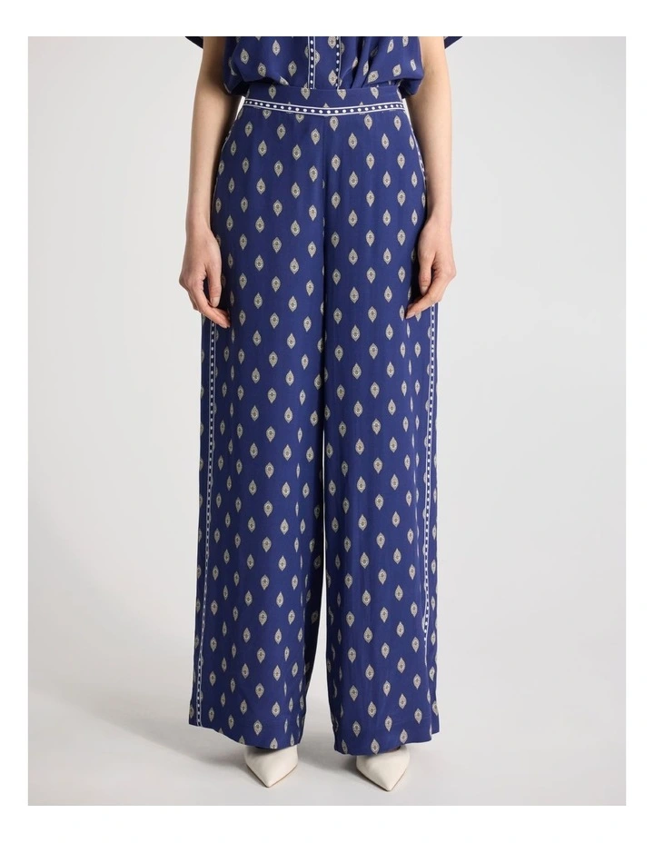 Aggie Wide Leg Pant in Blue Multi image 2