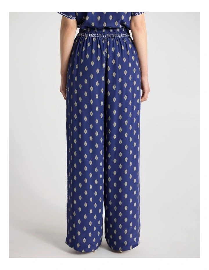 Aggie Wide Leg Pant in Blue Multi image 3