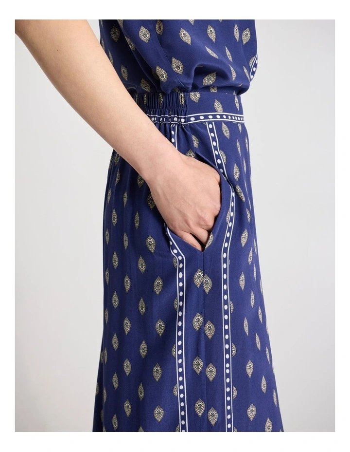 Aggie Wide Leg Pant in Blue Multi image 4