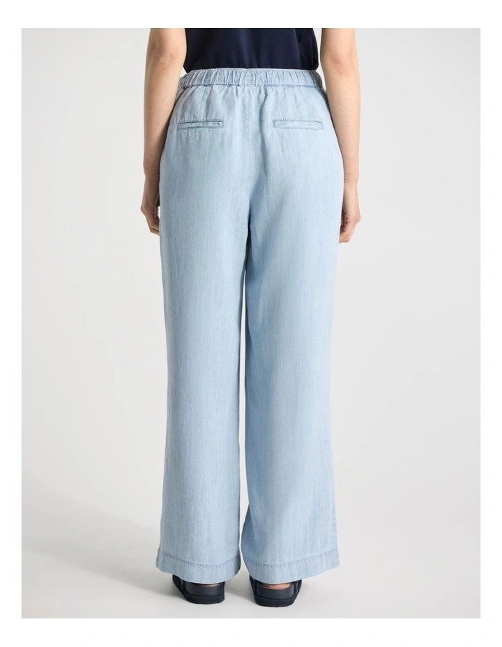 Monroe Linen Blend Pant in Washed Blue image 3