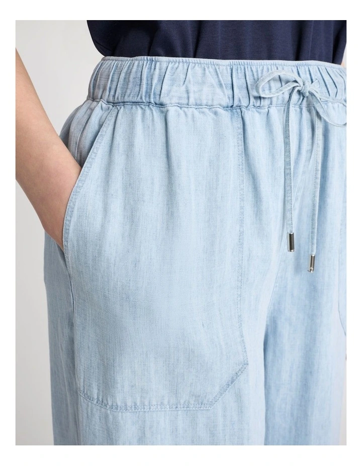 Monroe Linen Blend Pant in Washed Blue image 4