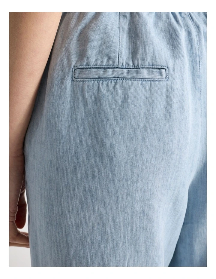 Monroe Linen Blend Pant in Washed Blue image 5