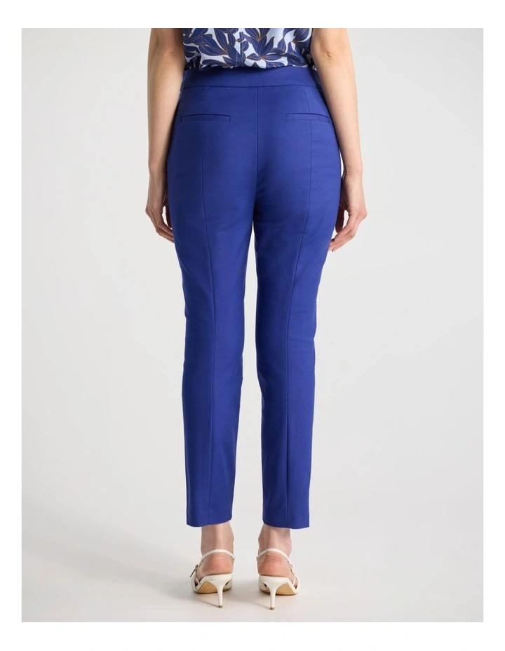 Sarah Compact Cotton Pant in Sapphire Blue image 3